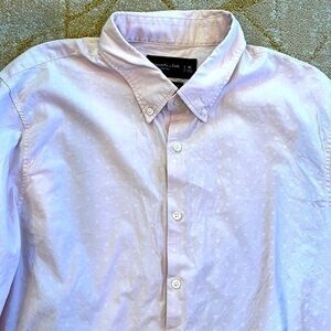 💃🍕🐠Abercrombie and Fitch button down shirt super slim cotton pattern pink XL